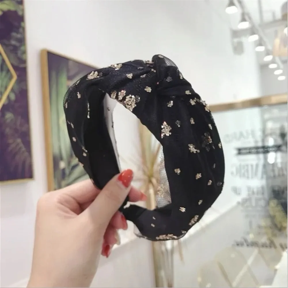 Black Tulle Knot headband